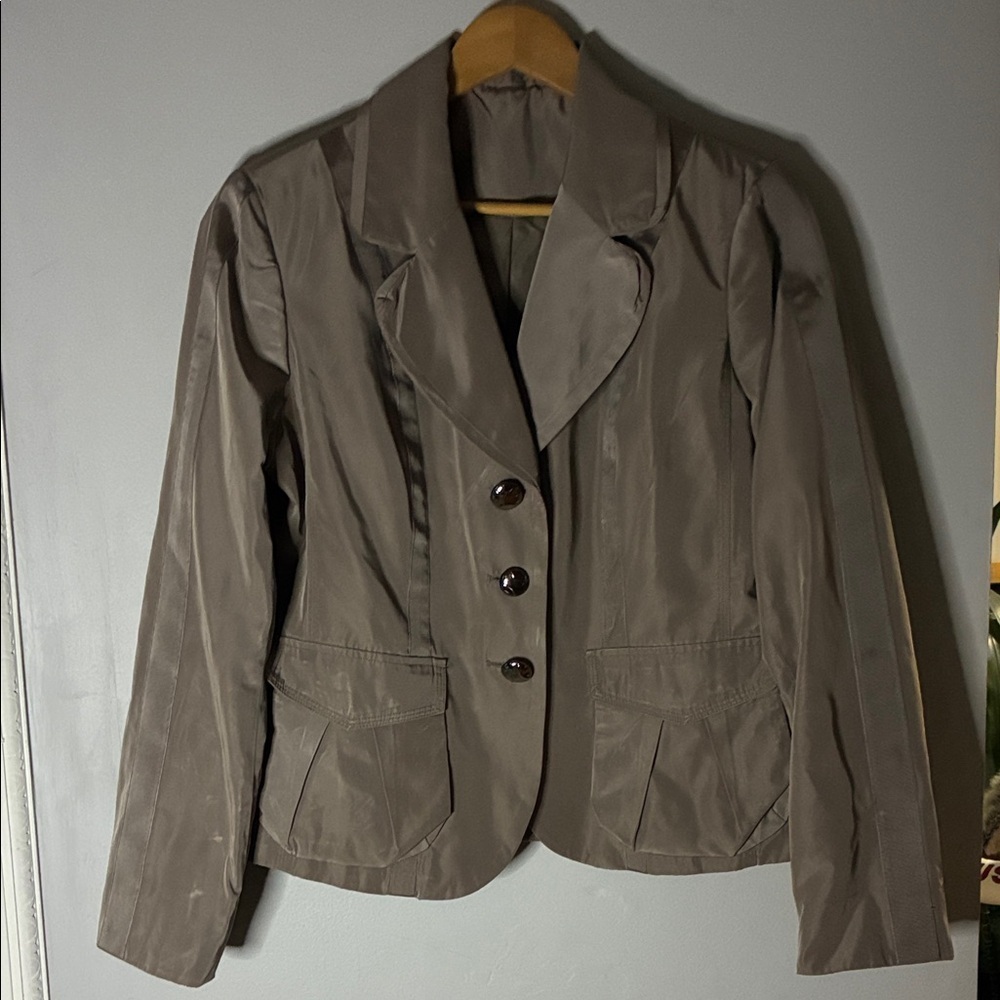 Katherine Barclay Elegant Taupe Blazer for Women Sz Large